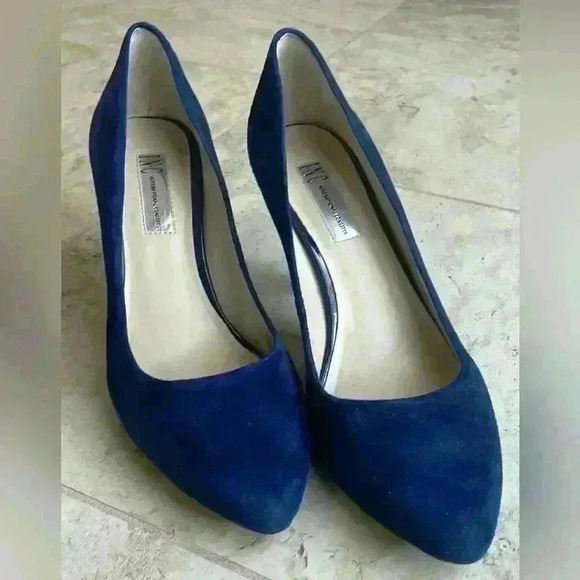 INC royal Blue Suede Classic Pumps3.5” Heel Size9M - Picture 2 of 8